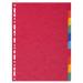 Exacompta Forever Recycled Divider 10 Part A4 Extra Wide 220gsm Card Vivid Assorted Colours - 2110E 20553EX