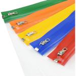 Rapesco Zippi Bag with Metal Zip A4+ Clear Assorted Colours - PK5 - 1503 20558RA