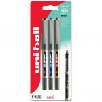 uni-ball EYE Fine UB-157 Rollerball Pen 0.7mm Tip Black/Blue/Red Blister Pack Plastic Free Packaging (Pack 3) - 238212079 20586UB