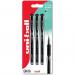 uni-ball Signo Gel Impact UM-153S Rollerball Pen 1.0mm Tip Black Blister Pack Plastic Free Packaging (Pack 3) - 238212300 20614UB