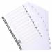 Exacompta Index 1-12 A4 Extra Wide 160gsm Card White with White Mylar Tabs - MWD1-12Z-EW 20630EX