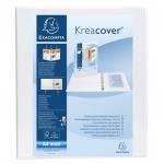 Exacompta Kreacover Presentation Ring Binder PVC 4 D-Ring A4 25mm Rings White (Pack 10) - 51846E 20665EX