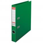 The photo shows a pack of 10 ACCO Brands Esselte No.1 Lever Arch Files in a vibrant green color. Made of durable polypropylene material, each file has a spine width of 50mm and fits A4-sized documents. The files have a lever arch mechanism for easy opening and closing, and are designed to keep papers organized and secure. A practical and reliable choice for any office or home filing system.