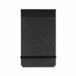 The image shows a collection of Sinclairs Notebooks Silvine 78x127mm Casebound Hard Cover Elasticated Pocket Notebooks. Each notebook has a sleek, black cover with an elasticated band to keep it closed. The notebooks are compact, measuring only 78x127mm, making them perfect for on-the-go use. Each notebook has ruled pages, providing plenty of space for writing. The pack contains 12 notebooks, each with 160 pages for a total of 1,920 pages. The quality hardcover gives these notebooks a sophisticated look, and the elasticated pocket inside is perfect for storing loose papers or notes.