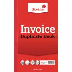 Silvine 210x127mm Duplicate Invoice Book Carbon Ruled 1-100 Taped Cloth Binding 100 Sets (Pack 6) - 611 21484SC