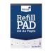 Silvine A4 Refill Pad 5mm Quadrille Squares 160 Pages Blue/White (Pack 6) - A4RPX 21519SC