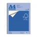Silvine A4+ Wirebound Card Cover Notebook FSC Ruled 160 Pages Blue (Pack 5) - FSCTW80 21540SC