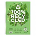 Silvine Premium Recycled A4+ Wirebound Card Cover Notebook Ruled 120 Pages Green (Pack 5) - R102 21547SC