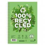 Silvine Premium Recycled A5 Wirebound Card Cover Notebook Ruled 120 Pages Green (Pack 5) - R103 21554SC