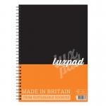 Silvine Luxpad FSC A4 Wirebound Hard Cover Notebook Ruled 160 Pages Black/Orange (Pack 6) - TWPA4 21610SC