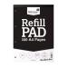 Silvine A4 Refill Pad Plain 160 Pages Black (Pack 6) - A4RPP 21645SC