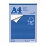 Silvine A4 Refill Pad FSC Ruled 160 Pages Blue (Pack 5) - FSCRP80 21708SC