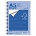 Silvine FSC A5 Wirebound Card Cover Notebook Ruled 160 Pages Blue (Pack 5) - FSCTWA5 21715SC