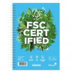 Silvine Premium FSC A5 Wirebound Card Cover Notebook Ruled 160 Pages BlueGreen (Pack 5) - R203 21757SC