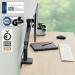 Leitz Ergo Space-Saving Single Monitor Arm Suitable for Monitors upto 32inches Dark Grey - 64890089 21811AC