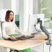 Leitz Ergo Space-Saving Single Monitor Arm Suitable for Monitors upto 32inches Dark Grey - 64890089 21811AC