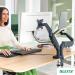 Leitz Ergo Space-Saving Dual Monitor and Laptop Arm Suitable for Laptop upto 17inches and Monitors upto 32inches Dark Grey - 65380089 21825AC