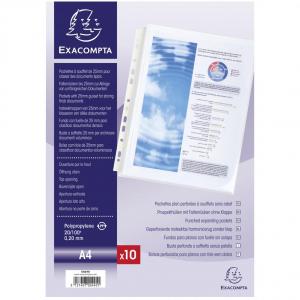Exacompta Expanding Punched Pockets A4 Clear Pack 10 - 5507E 21923EX