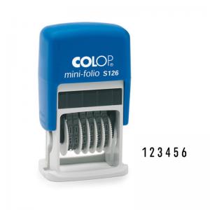 COLOP S126 Self-inking Numberer Stamp 6 x 4mm Number Bands Black Ink -