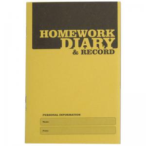 Silvine Homework Diary With Printed Layout A6 84 Page Yellow Pack 20 -