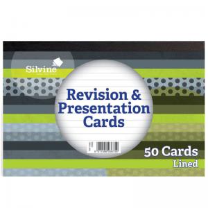 Silvine Revision and Presentation Cards Ruled 152x102mm White Pack 50