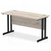 Impulse 1400 x 600mm Straight Desk Grey Oak Top Black Cantilever Leg MI003352 22261DY