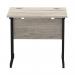 Impulse 800 x 600mm Straight Desk Grey Oak Top Black Cantilever Leg MI003371 22296DY