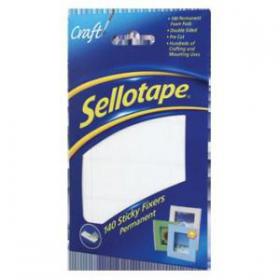 Sellotape 140 Sticky Fixers Permanent Double Sided Pads 12mm x 25mm (Pack 6) - 1445422 22511HK