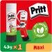 The picture shows a pack of 12 Pritt Original Glue Sticks, each containing 43g of strong, long-lasting adhesive. The sticks are attached to a retail hanging card for easy display. The packaging promotes sustainability, with a solvent-free formula that is both strong and durable. Perfect for all your gluing needs.