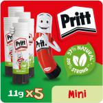 Pritt Original Glue Stick Sustainable Long Lasting Strong Adhesive Solvent Free 11g Mini (Pack 5) - 2741298 22609HK