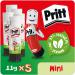 Pritt Original Glue Stick Sustainable Long Lasting Strong Adhesive Solvent Free 11g Mini (Pack 5) - 2741298 22609HK