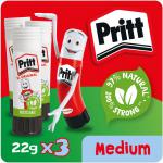 Pritt Original Glue Stick Sustainable Long Lasting Strong Adhesive Solvent Free 22g Medium (Pack 3) - 2760891 22623HK