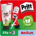 Pritt Original Glue Stick Sustainable Long Lasting Strong Adhesive Solvent Free 22g Medium (Pack 3) - 2760891 22623HK