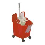 ValueX Mop Bucket With Wringer 9 Litre With Castors Red - 0907062 22749CP