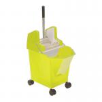 ValueX Mop Bucket With Wringer 9 Litre With Castors Yellow - 0907060 22756CP