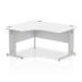 Dynamic Impulse 1400mm Left Hand Crescent Desk White Top Silver Cable Managed Leg I003846 22772DY