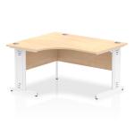 Dynamic Impulse 1400mm Left Hand Crescent Desk Maple Top White Cable Managed Leg I003856 22807DY