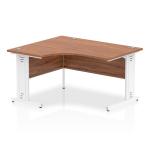 Dynamic Impulse 1400mm Left Hand Crescent Desk Walnut Top White Cable Managed Leg I003859 22821DY