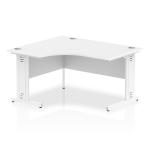 Dynamic Impulse 1400mm Left Hand Crescent Desk White Top White Cable Managed Leg I003858 22828DY
