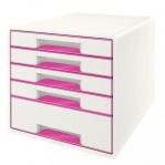 Leitz Wow Cube 5 Drawer Pink 22845ES