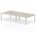 Dynamic Evolve Plus 1200mm B2B 4 Person Desk Grey Oak Top Silver Frame BE747 22863DY