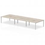 Dynamic Evolve Plus 1200mm B2B 6 Person Desk Grey Oak Top Silver Frame BE753 22877DY