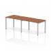 Dynamic Evolve Plus 1200mm Single Row 2 Person Desk Walnut Top Silver Frame BE377 22961DY