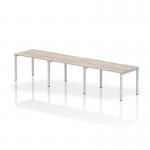 Dynamic Evolve Plus 1200mm Single Row 3 Person Desk Grey Oak Top Silver Frame BE771 23003DY