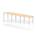 Dynamic Evolve Plus 1200mm Single Row 3 Person Desk Maple Top Silver Frame BE419 23017DY