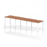 Dynamic Evolve Plus 1200mm Single Row 3 Person Desk Walnut Top White Frame BE397 23052DY