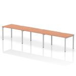 Dynamic Evolve Plus 1400mm Single Row 3 Person Desk Beech Top Silver Frame BE413 23241DY