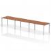 Dynamic Evolve Plus 1400mm Single Row 3 Person Desk Walnut Top Silver Frame BE412 23297DY