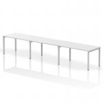 Dynamic Evolve Plus 1400mm Single Row 3 Person Desk White Top Silver Frame BE411 23311DY