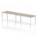 Dynamic Evolve Plus 1600mm Single Row 2 Person Desk Grey Oak Top White Frame BE770 23430DY